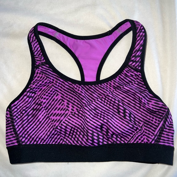 Champion Purple Striped Sports Bra Size Small - Picture 1 of 5